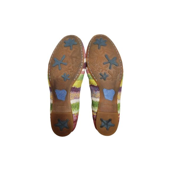 Born Rainbow Flats Women 8M F01933 EUC Casual Dress Stripe Slipon - Picture 7 of 8